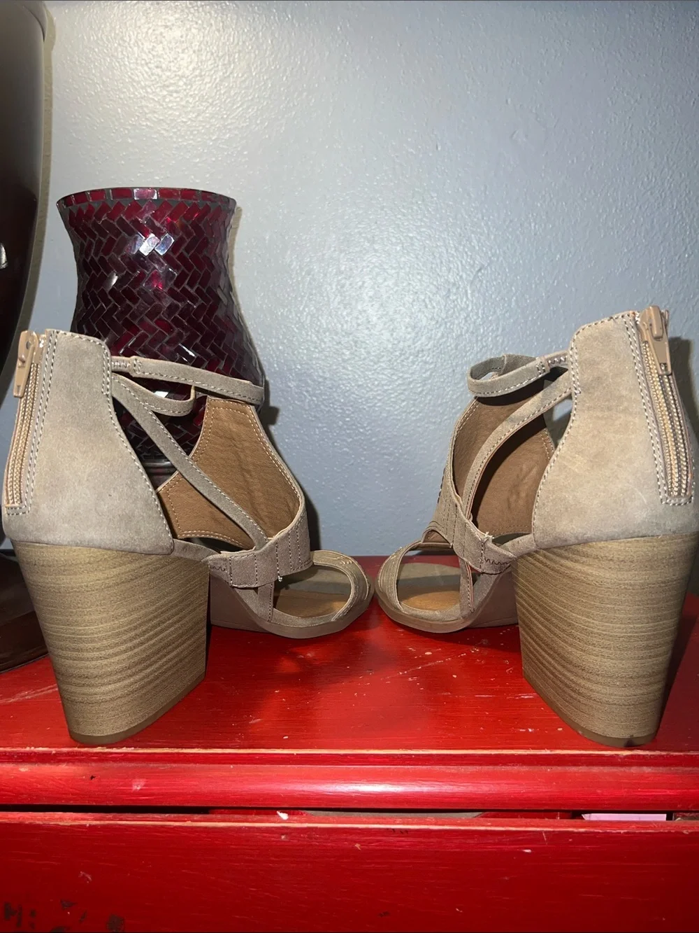 Maurices Elsy Arrow Embroidered Strappy Sandal.